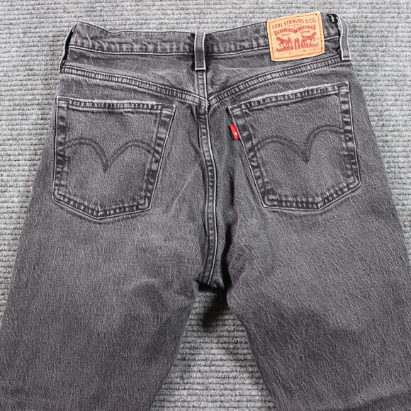 Levi’s 501 Skinny Womens 27x28 Black Faded Denim Button Fly Stretch - Picture 7 of 12